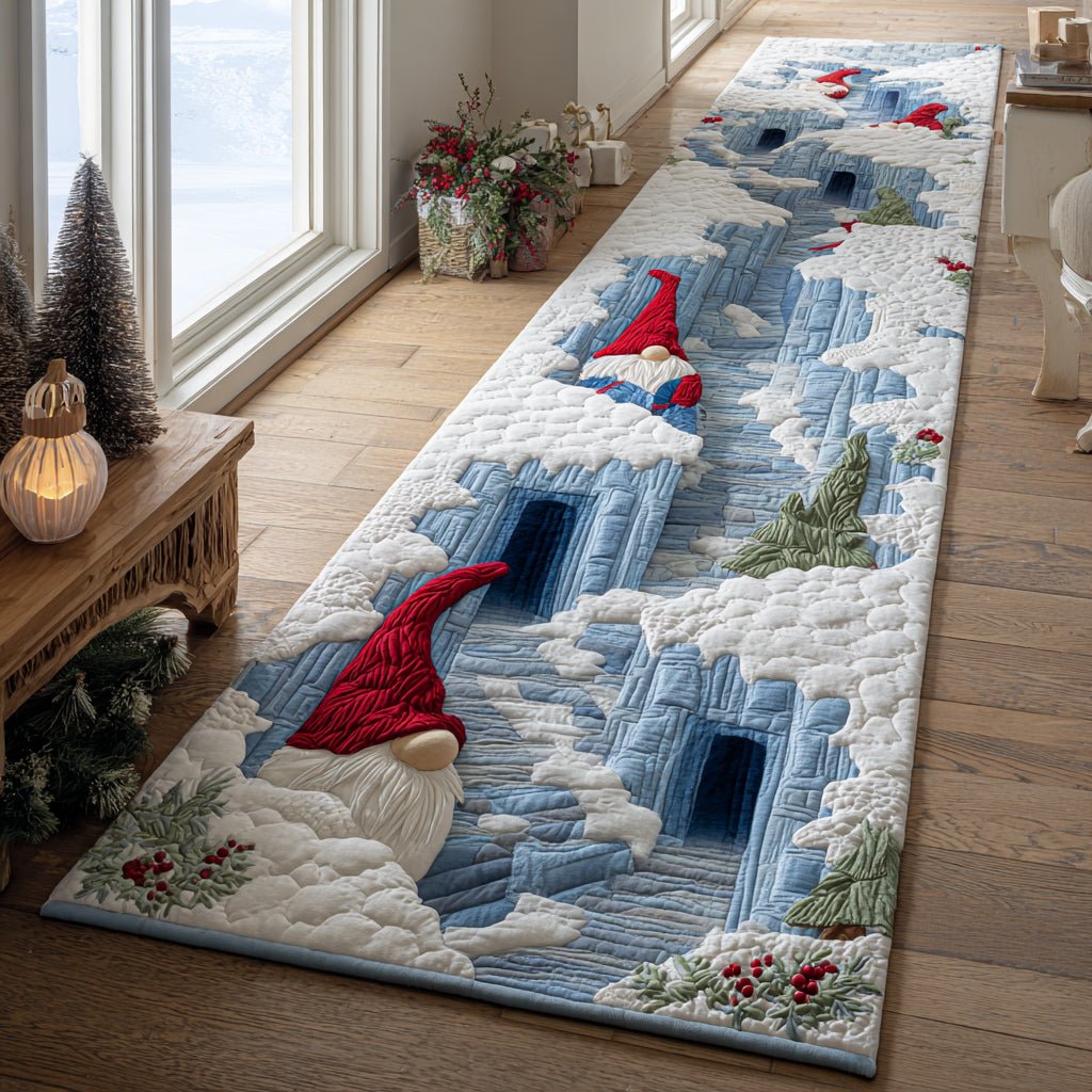 Frosty Gnome Steps Runner Carpet Runner Rug - Cute Pet Design | Animal Printed Runner Rug