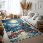 Frosty Night area rug in a living room