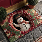 Frosty Snowman Doormat - Seasonal Holiday Design | Printed Welcome Doormat