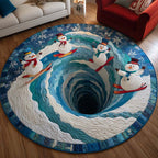 Frosty Spiral Round Mat Rug - washable non-slip printed rug