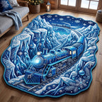 Frozen Railway Custom Shape Area Rug - Nature Design | Die-Cut Non-Slip Rug - washable non-slip printed rug