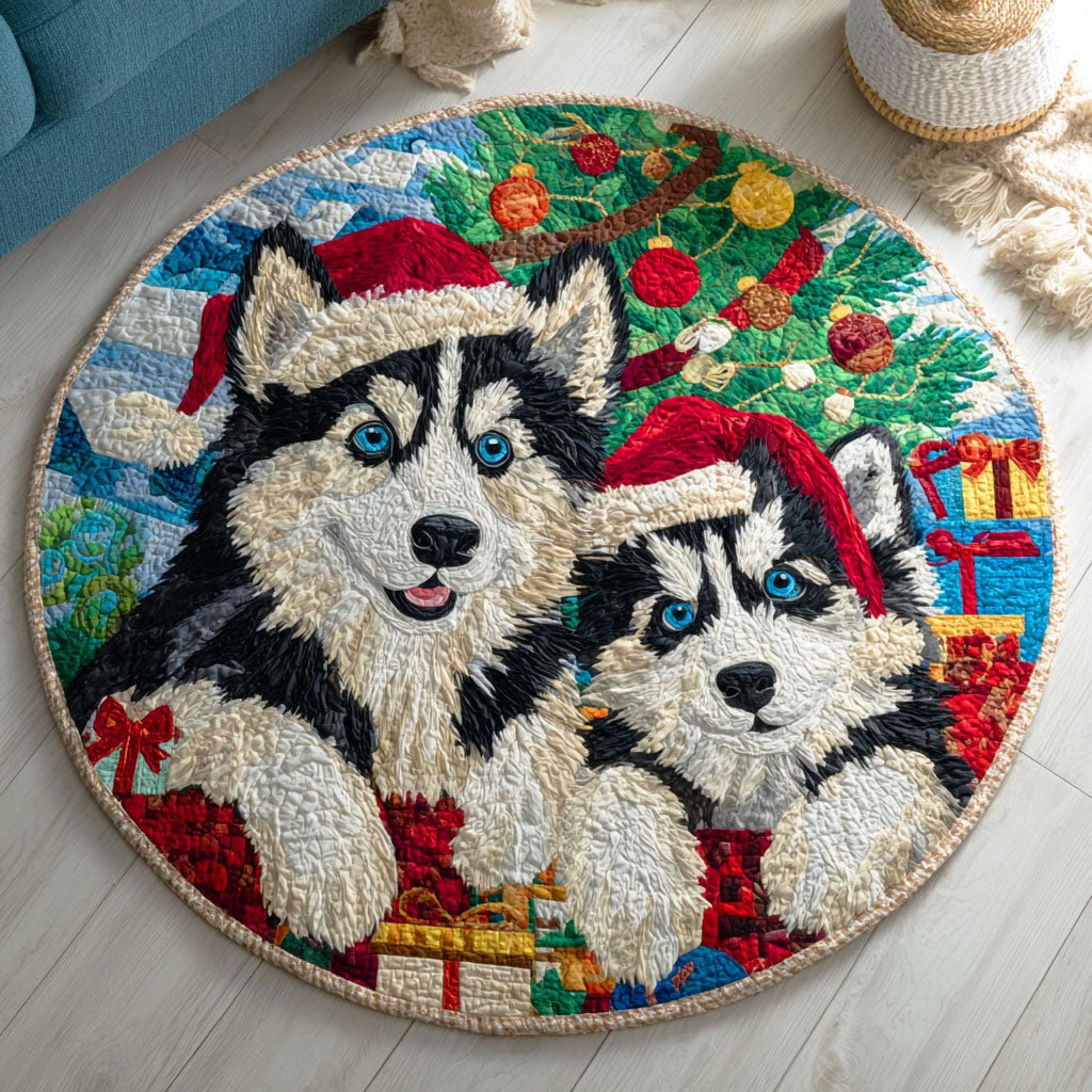 Frozen Trail Round Mat Rug - washable non-slip printed rug