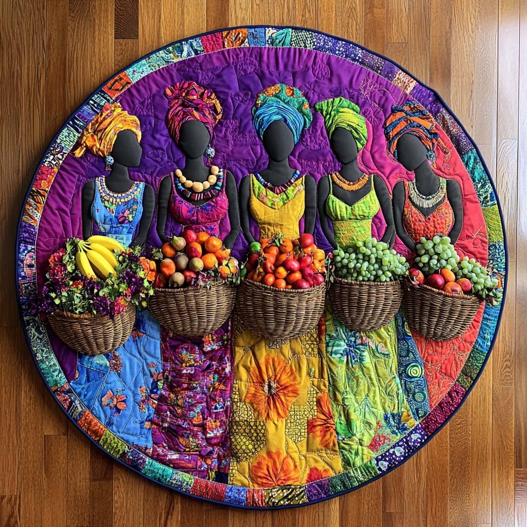 Fruitful Grace Round Mat Rug - washable non-slip printed rug