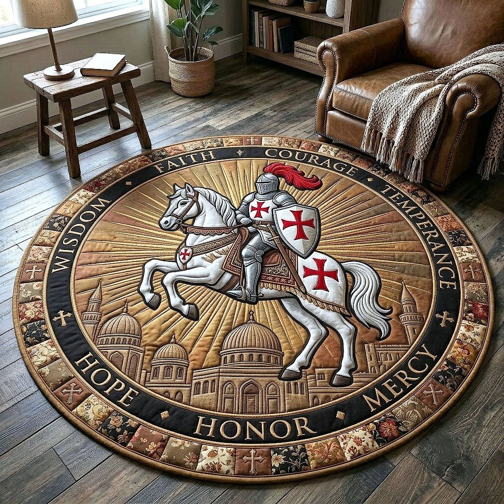 Full Armor Of God Round Mat Rug - Nature Design | Serene Home Decor