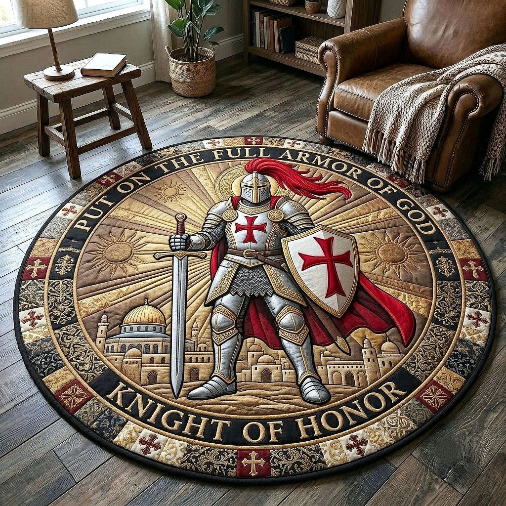 Full Armor Of God Round Mat Rug - Nature Design | Serene Home Decor