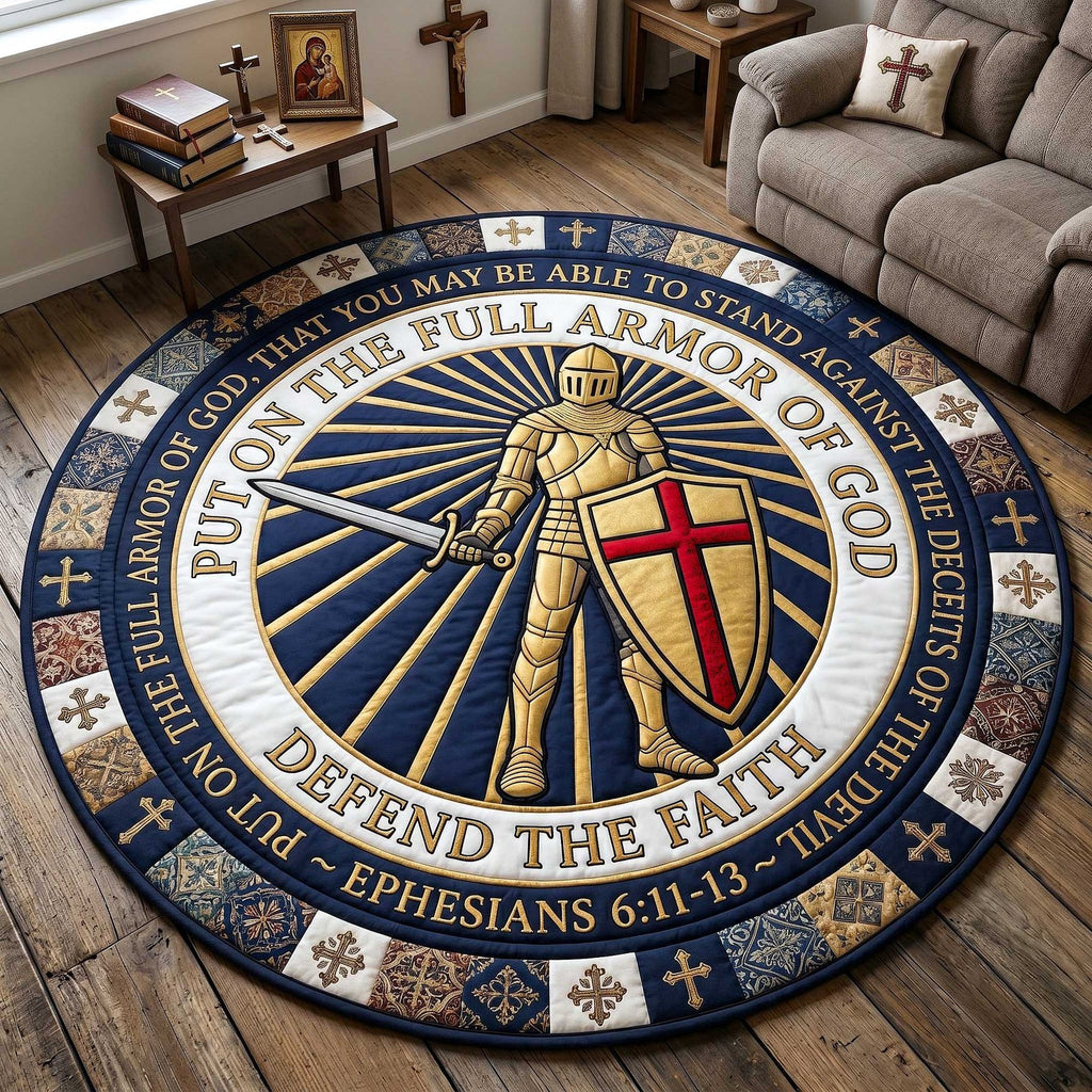 Full Armor Of God Round Mat Rug - Nature Design | Serene Home Decor