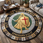 Full Armor Of God Round Mat Rug - Nature Design | Serene Home Decor