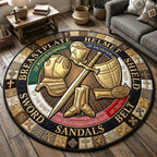 Full Armor Of God Round Mat Rug - Nature Design | Serene Home Decor