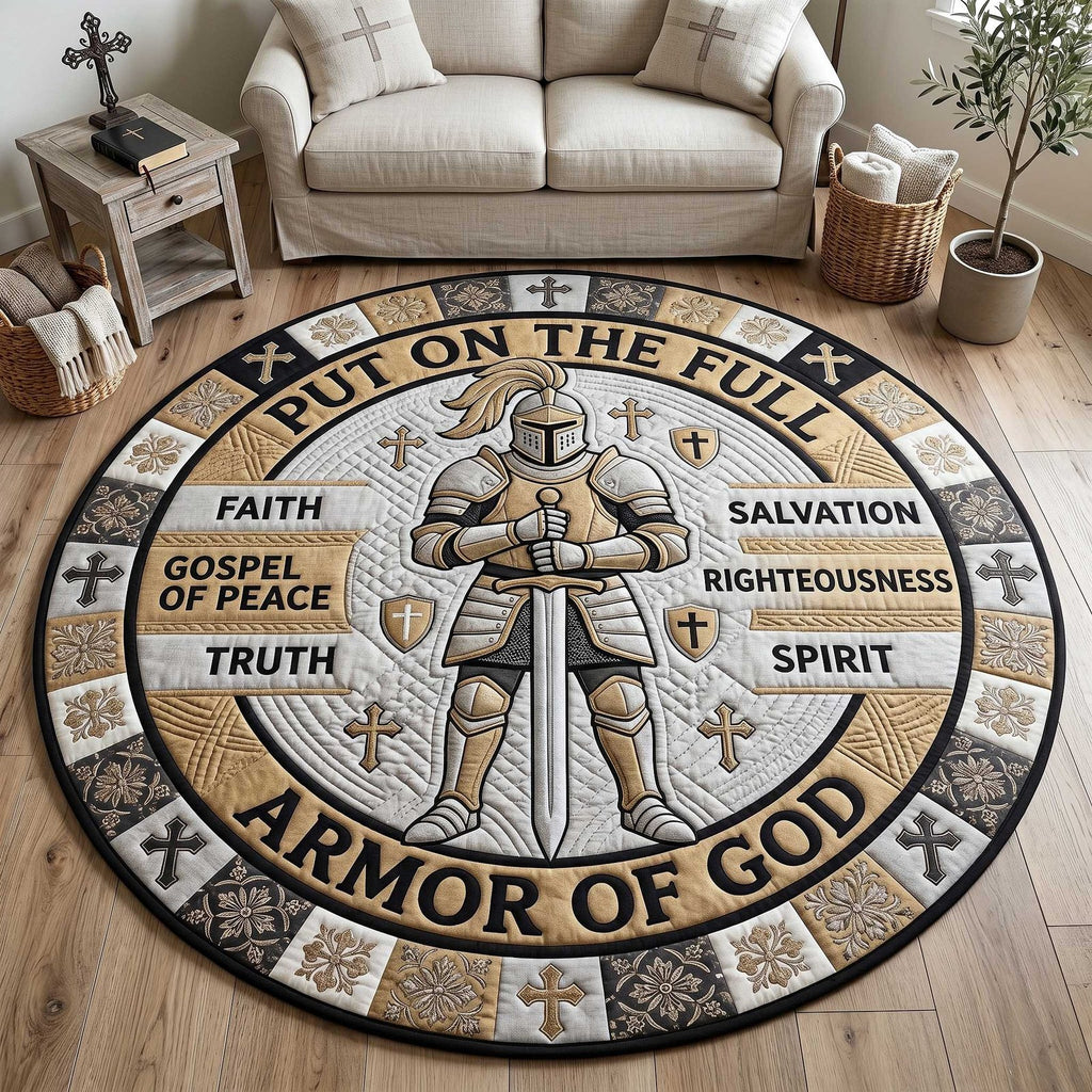 Full Armor Of God Round Mat Rug - Nature Design | Serene Home Decor