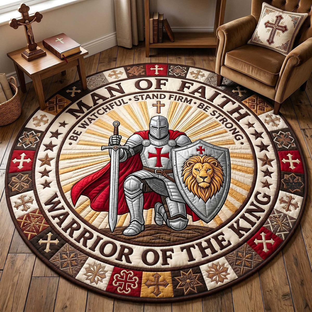 Full Armor Of God Round Mat Rug - Nature Design | Serene Home Decor