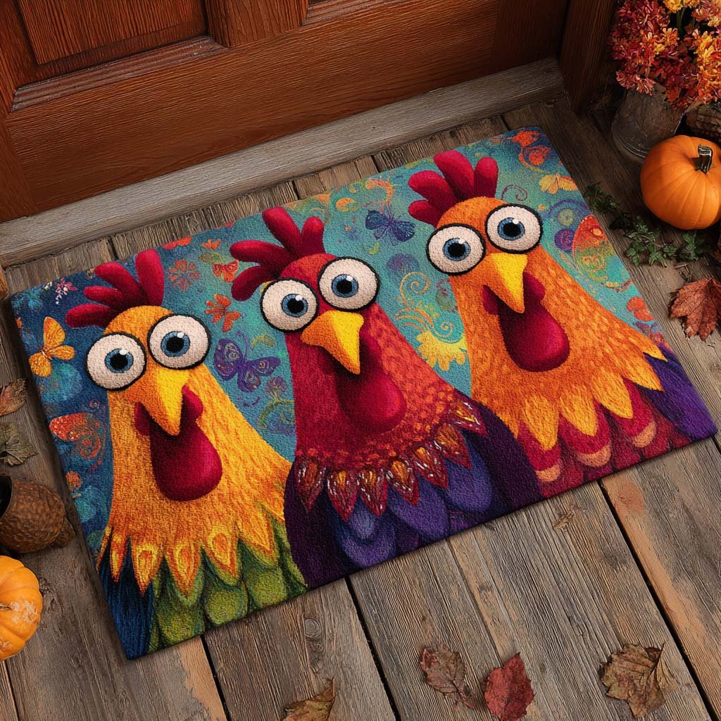 Funky Flock Doormat - Nature Design | Printed Welcome Doormat