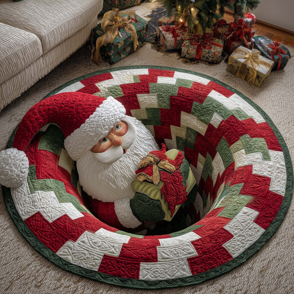 Funky Santa Round Mat Rug - Nature Design | Serene Home Decor