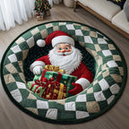 Funky Santa Round Mat Rug - Nature Design | Serene Home Decor