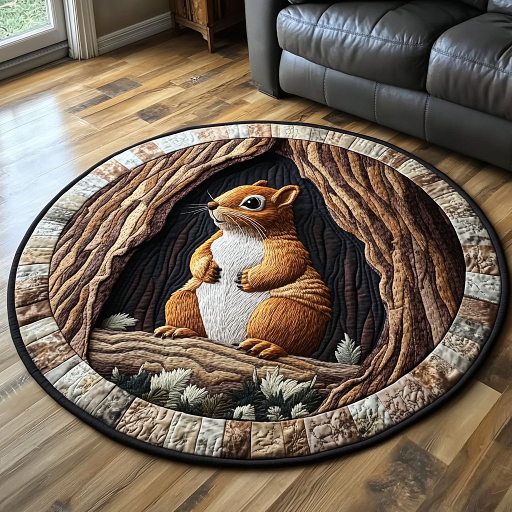 Furry Friend Round Mat Rug - Nature Design | Serene Home Decor