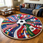 Fusion Kick Round Mat Rug - washable non-slip printed rug
