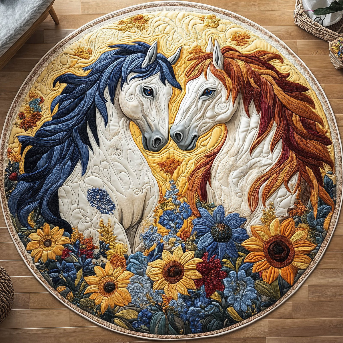 Gallop Companion Round Mat Rug - Nature Design | Serene Home Decor