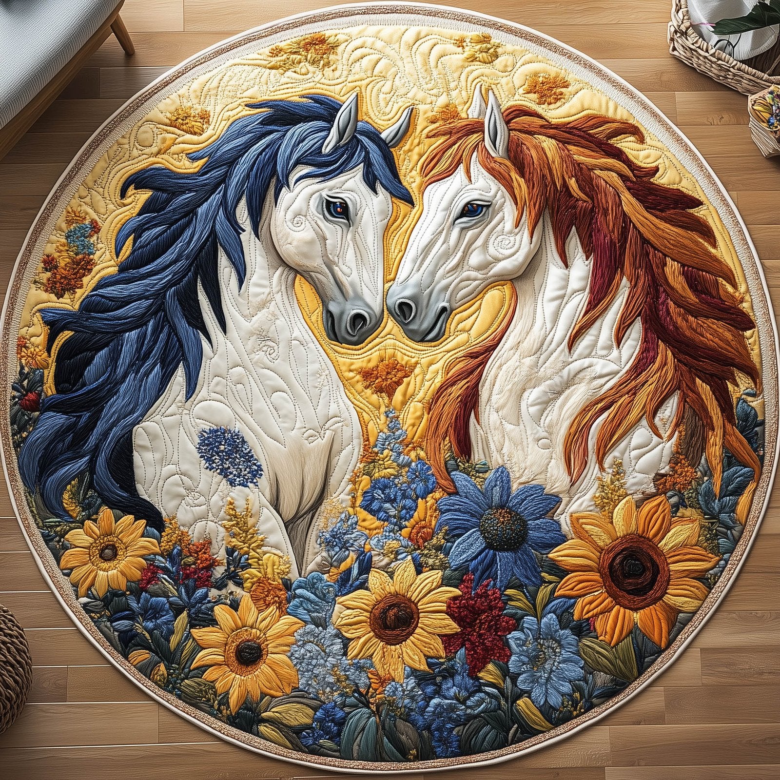 Gallop Companion Round Mat Rug - Nature Design | Serene Home Decor