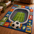 Game On Championship area rug in a living room