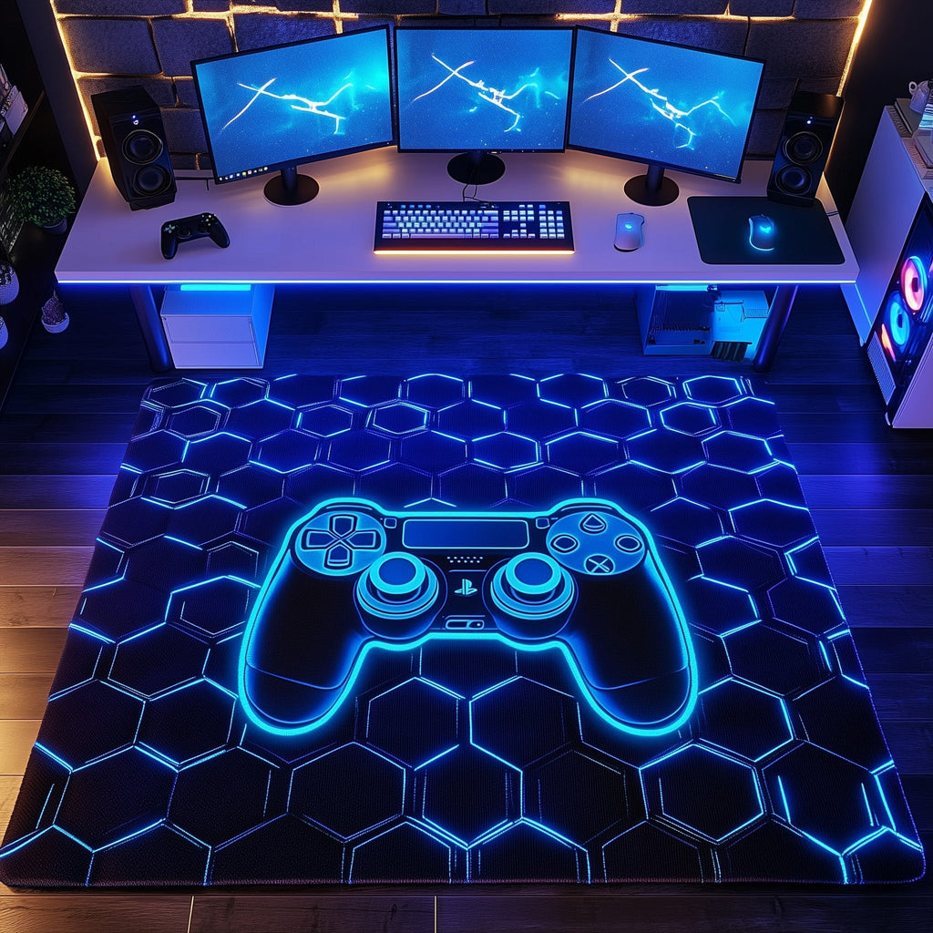 Gamer Zone area rug in a living room