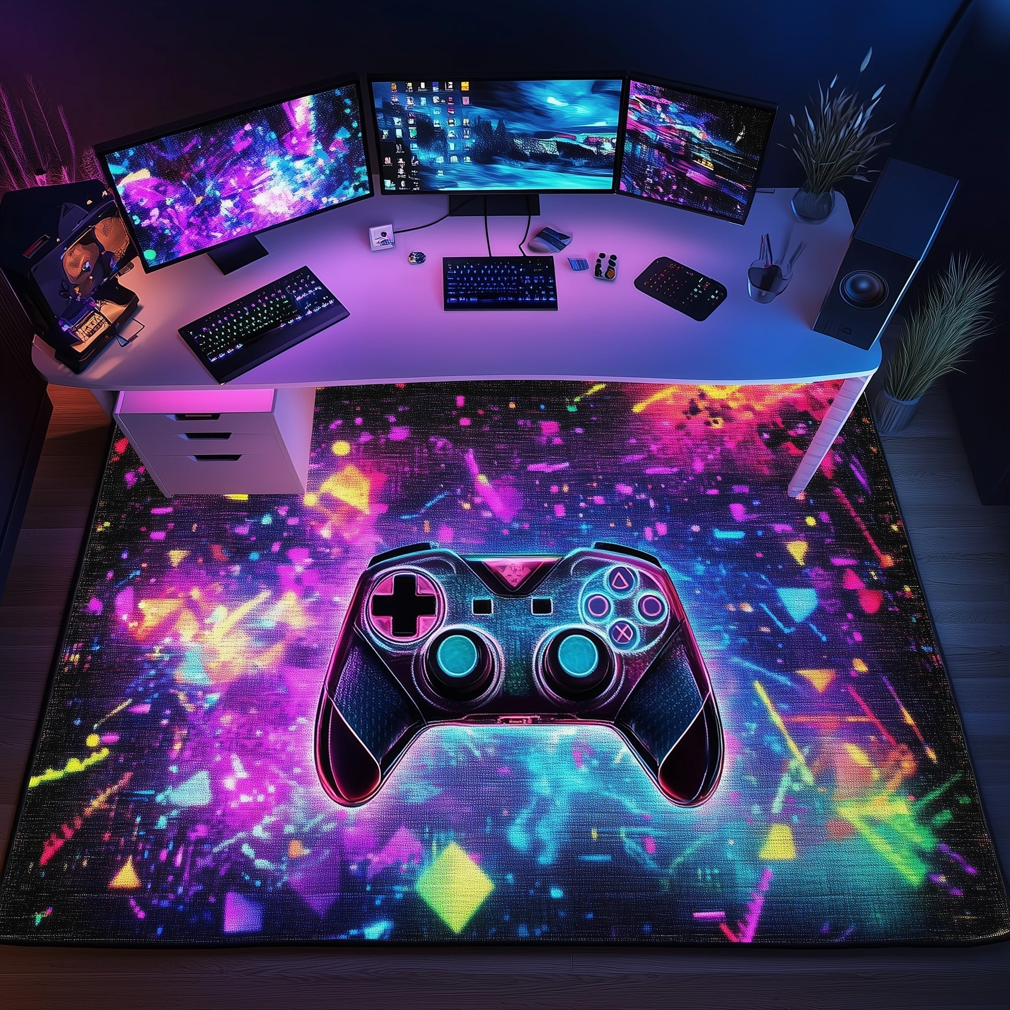 Gamer Zone area rug in a living room