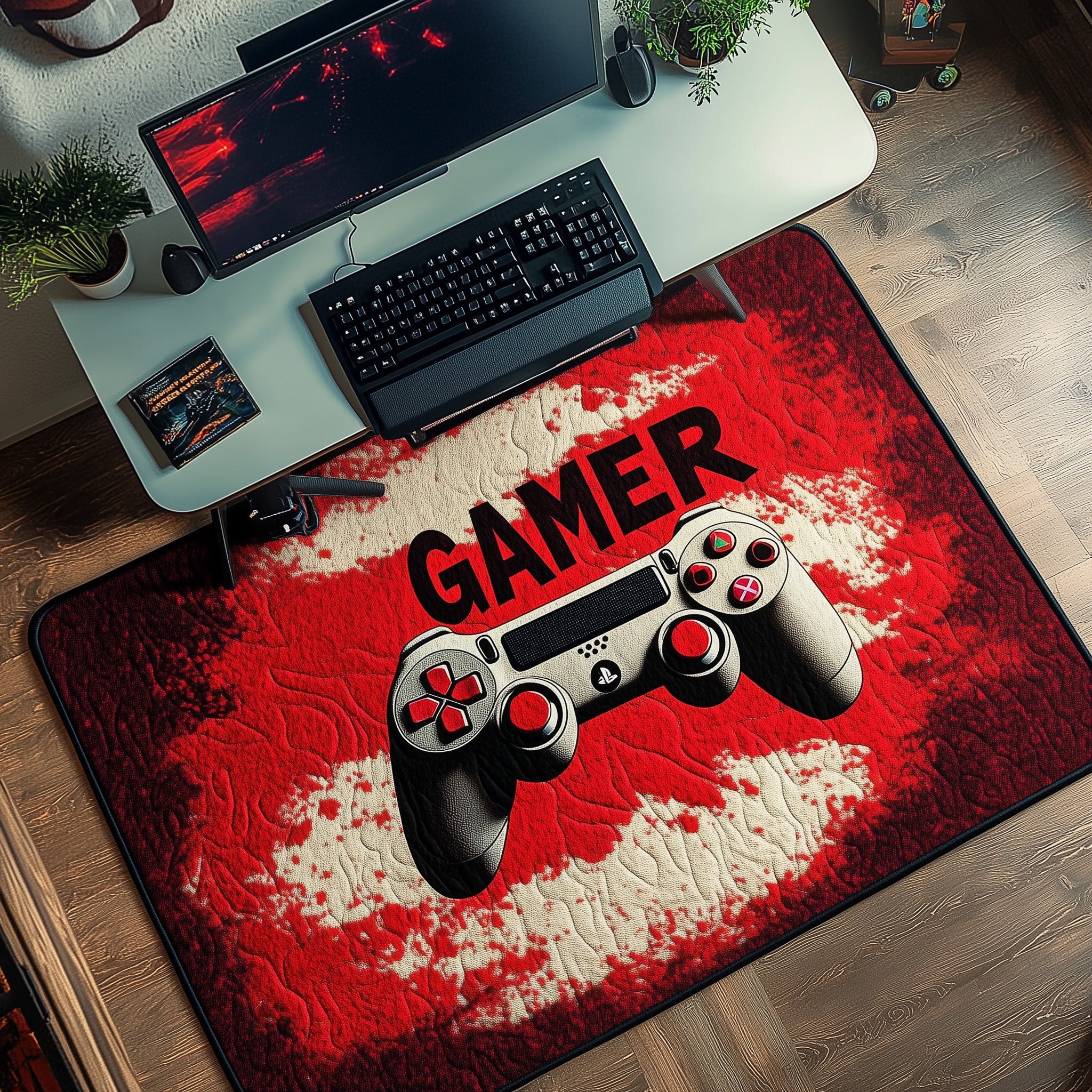 Gamer Zone area rug in a living room