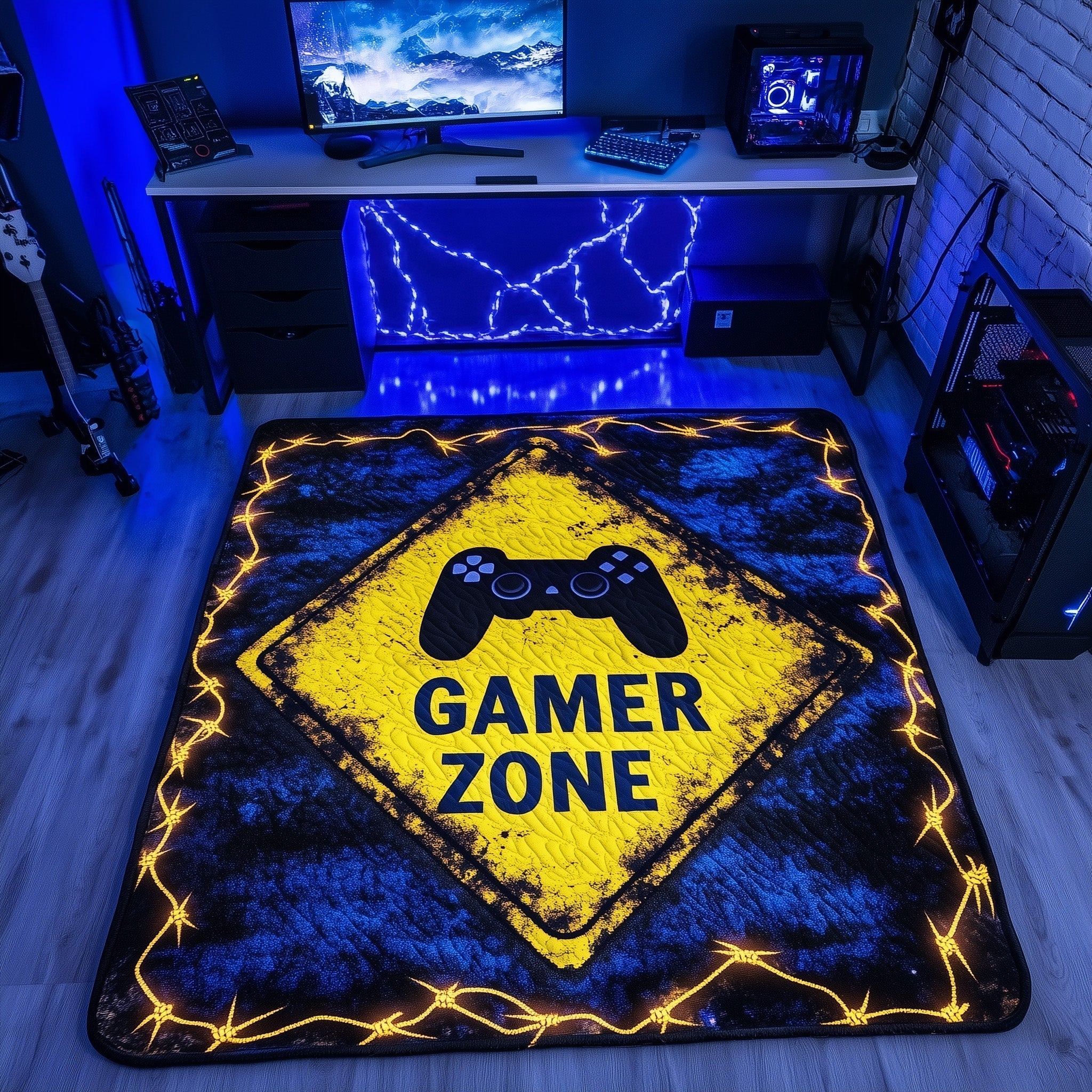 Gamer Zone area rug in a living room