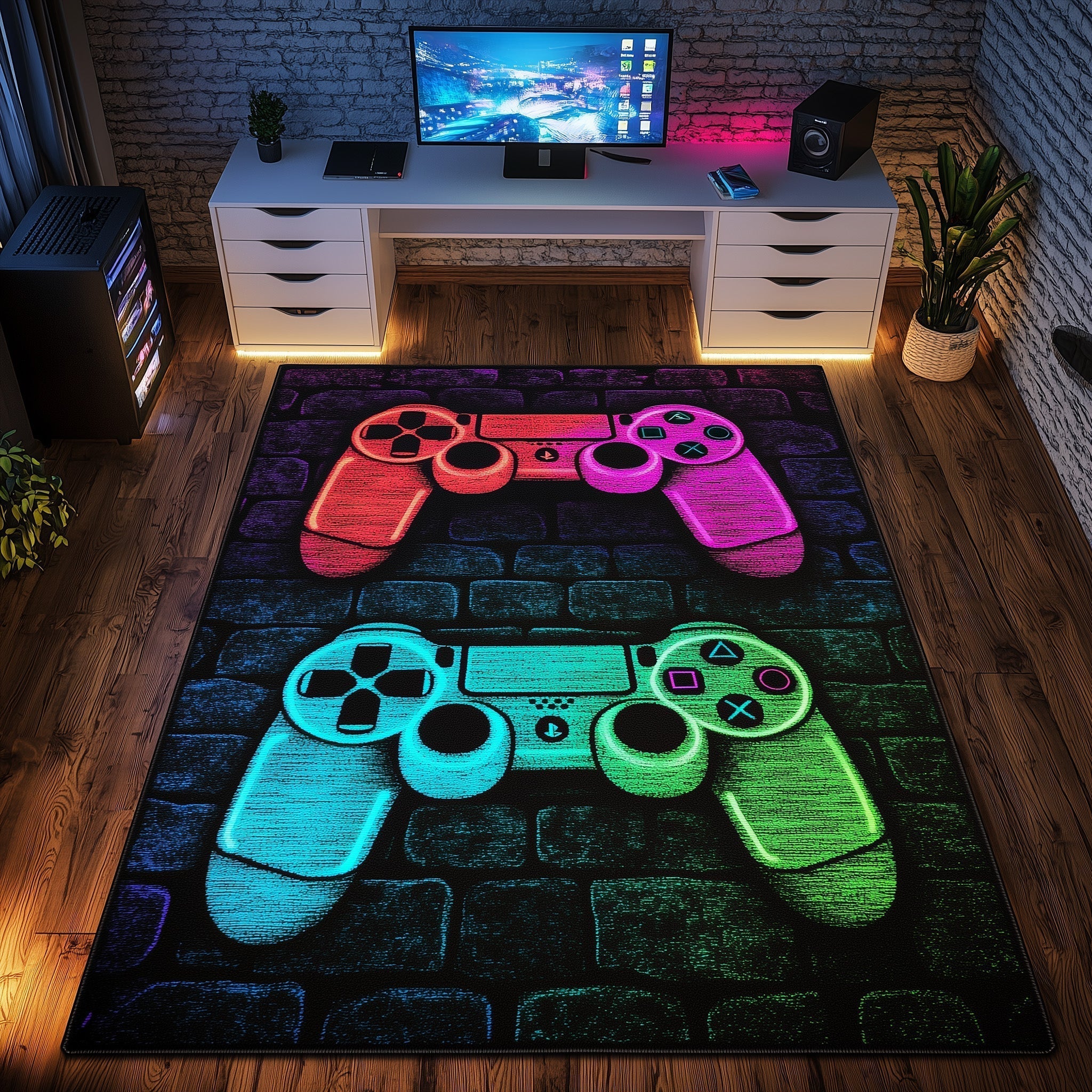 Gamer Zone area rug in a living room