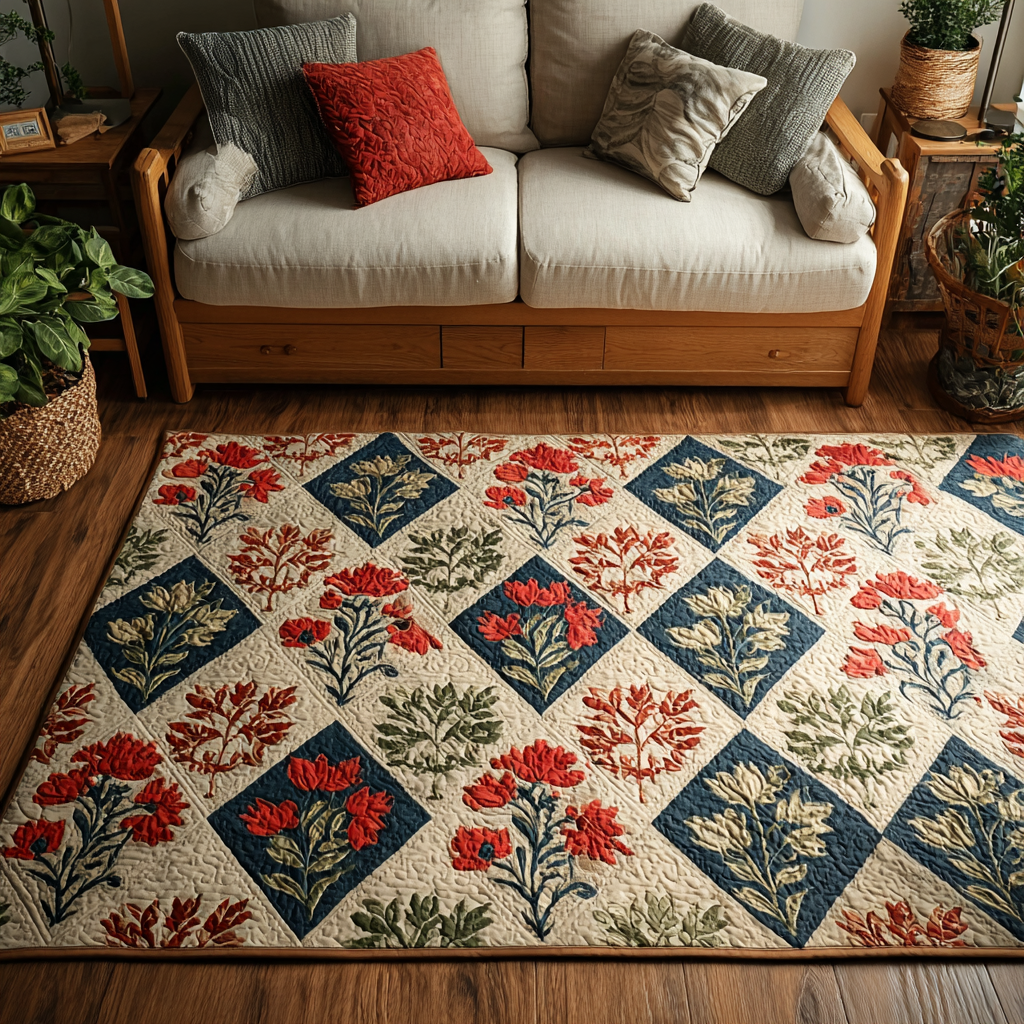Garden Bliss area rug in a living room