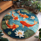 Garden Bliss Round Mat Rug - washable non-slip printed rug