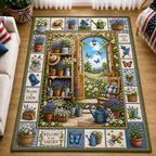 Garden Escape area rug in a living room