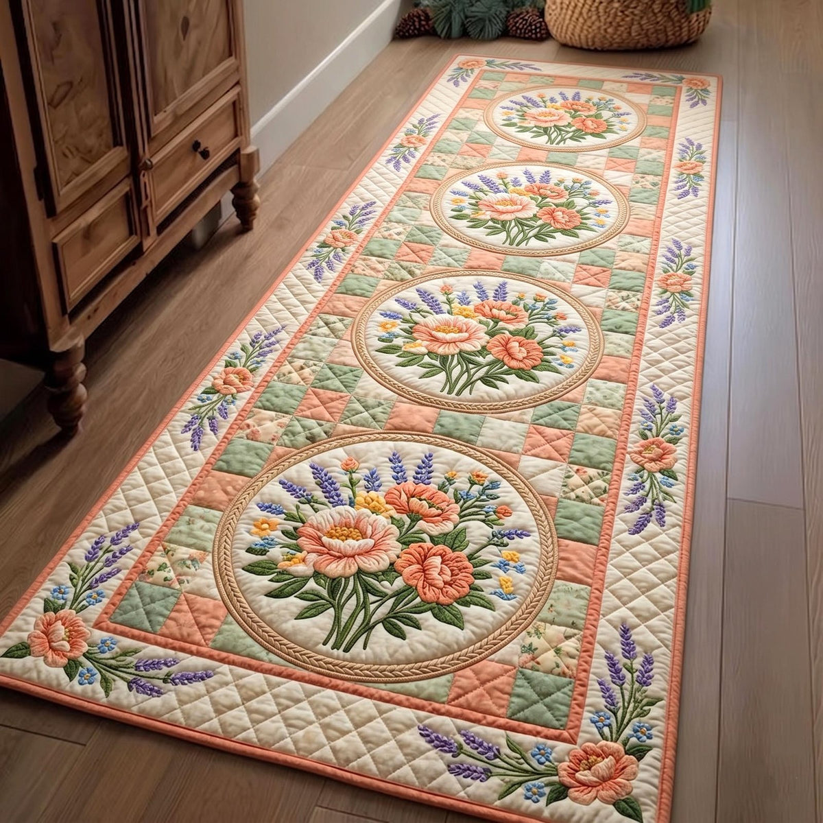 Garden Floral Runner Rug - Nature Design | Serene Runner Rug