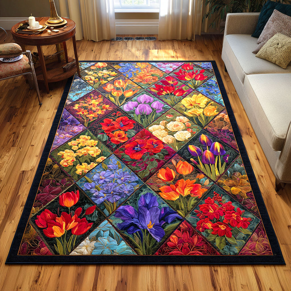 Garden Glow area rug in a living room