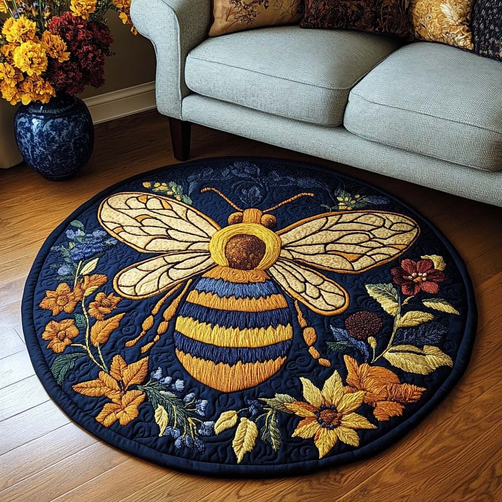 Garden Guardian Round Mat Rug - washable non-slip printed rug