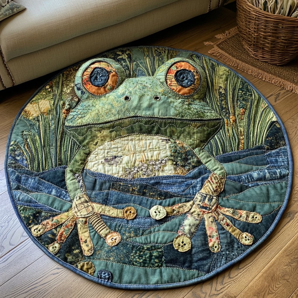 Garden Hopper Round Mat Rug - washable non-slip printed rug