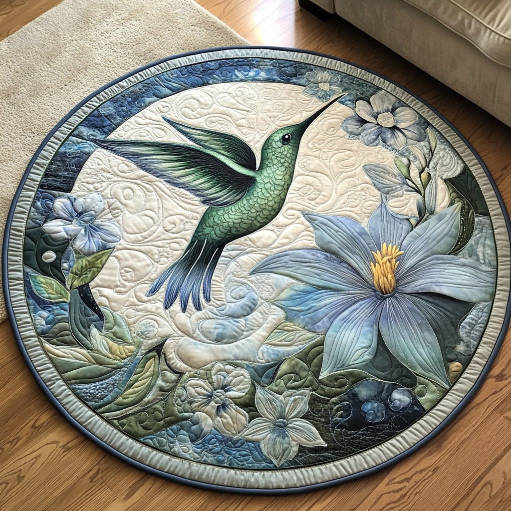 Garden Jewel Round Mat Rug - washable non-slip printed rug