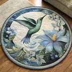 Garden Jewel Round Mat Rug - washable non-slip printed rug