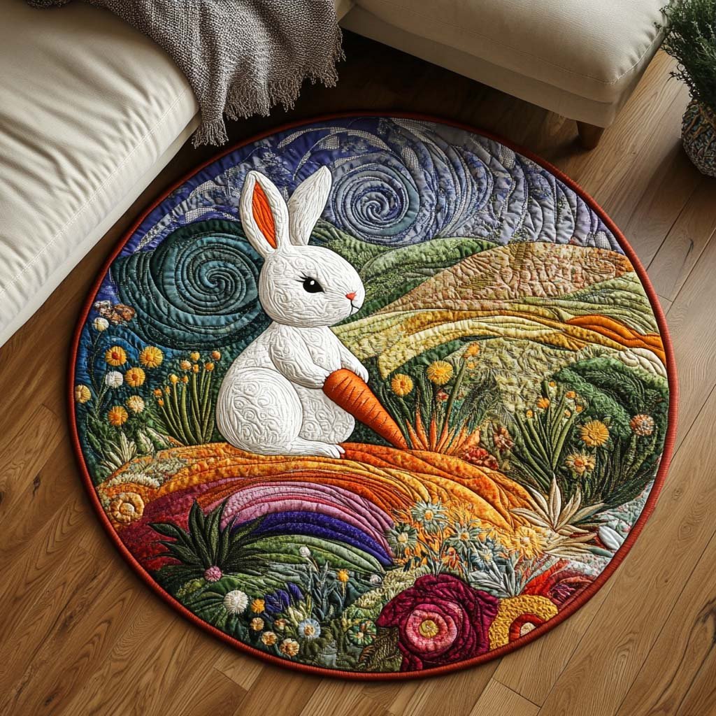 Garden Leap Round Mat Rug - washable non-slip printed rug