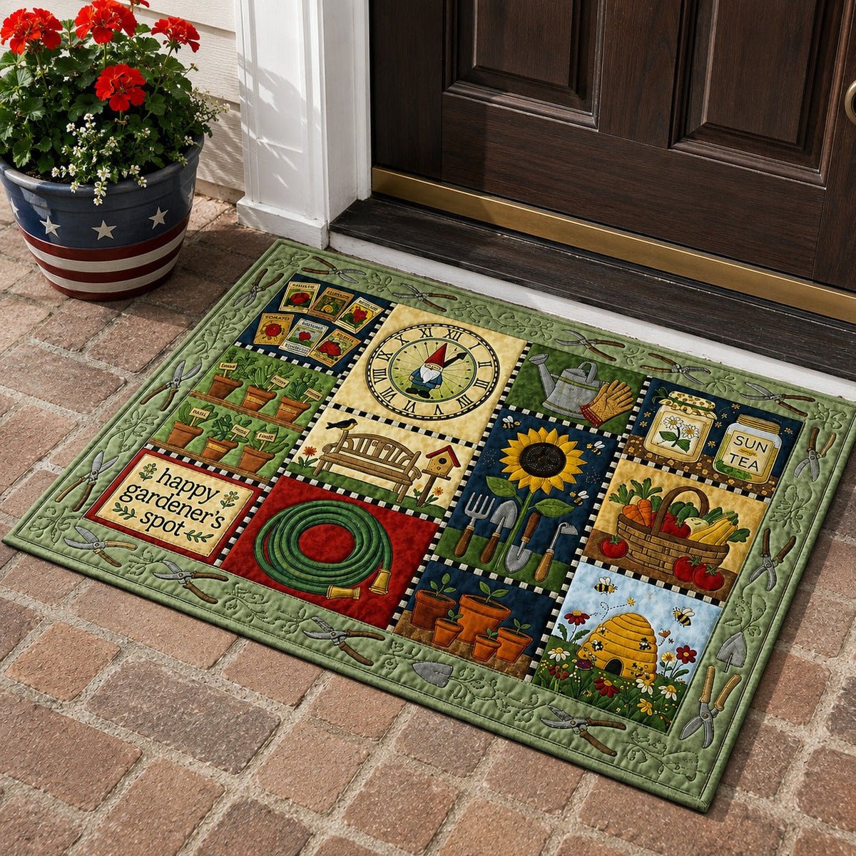 Garden Patchwork Doormat - Nature Design | Printed Welcome Doormat