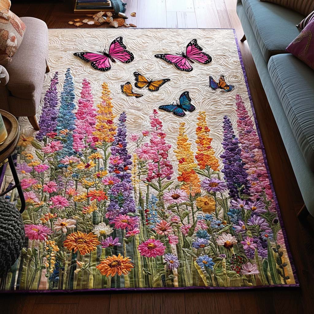 Garden Whispers area rug in a living room