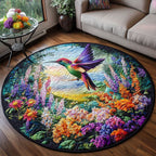 Garden Whispers Round Mat Rug - washable non-slip printed rug