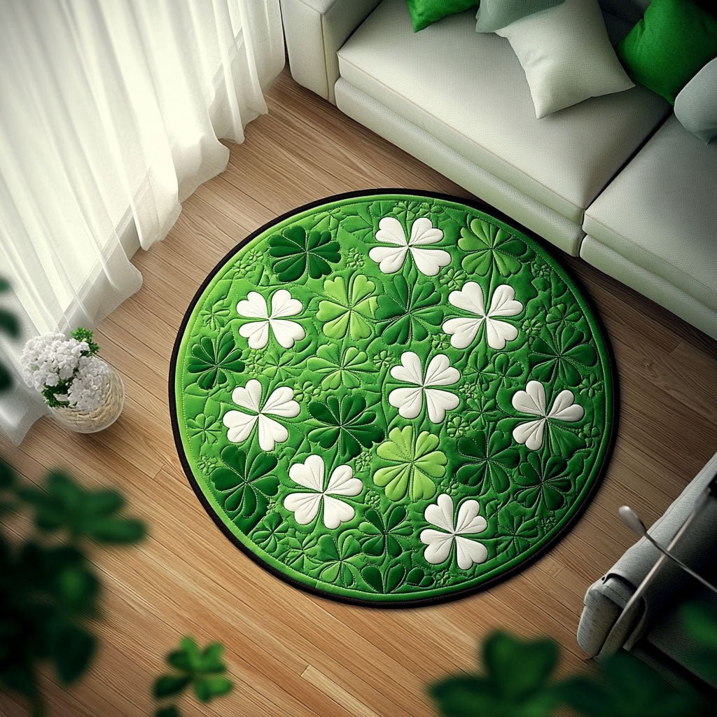 Garden of Luck Round Mat Rug - washable non-slip printed rug