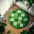 Garden of Luck Round Mat Rug - washable non-slip printed rug