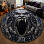 Gargoyle Abyss Round Mat Rug - washable non-slip printed rug