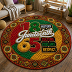 Garish Juneteenth 1865 Round Mat Rug - washable non-slip printed rug