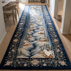 Garnet Christmas Village Runner Carpet Runner Rug - Cute Pet Design | Animal Printed Runner Rug