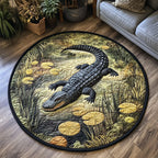 Gator Trails Round Mat Rug - washable non-slip printed rug