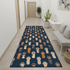Gentle Cat Runner Carpet Runner Rug - Cute Pet Design | Animal Printed Runner Rug