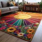 Gentle Circle area rug in a living room
