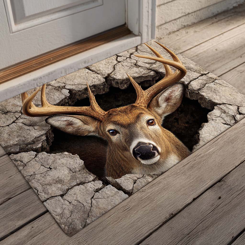 Gentle Deer Gaze Doormat - Cute Animal Design | Printed Welcome Doormat