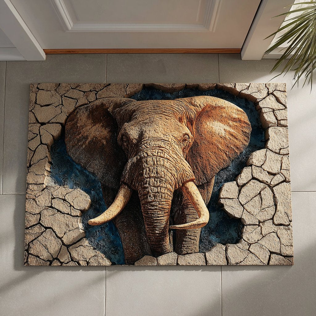 Gentle Elephant Doormat - Cute Animal Design | Printed Welcome Doormat